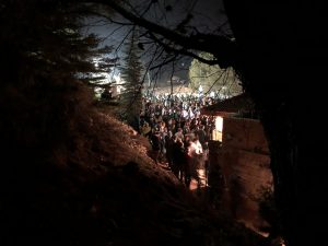 Crowds outside Ari Fuld’s funeral at 1am